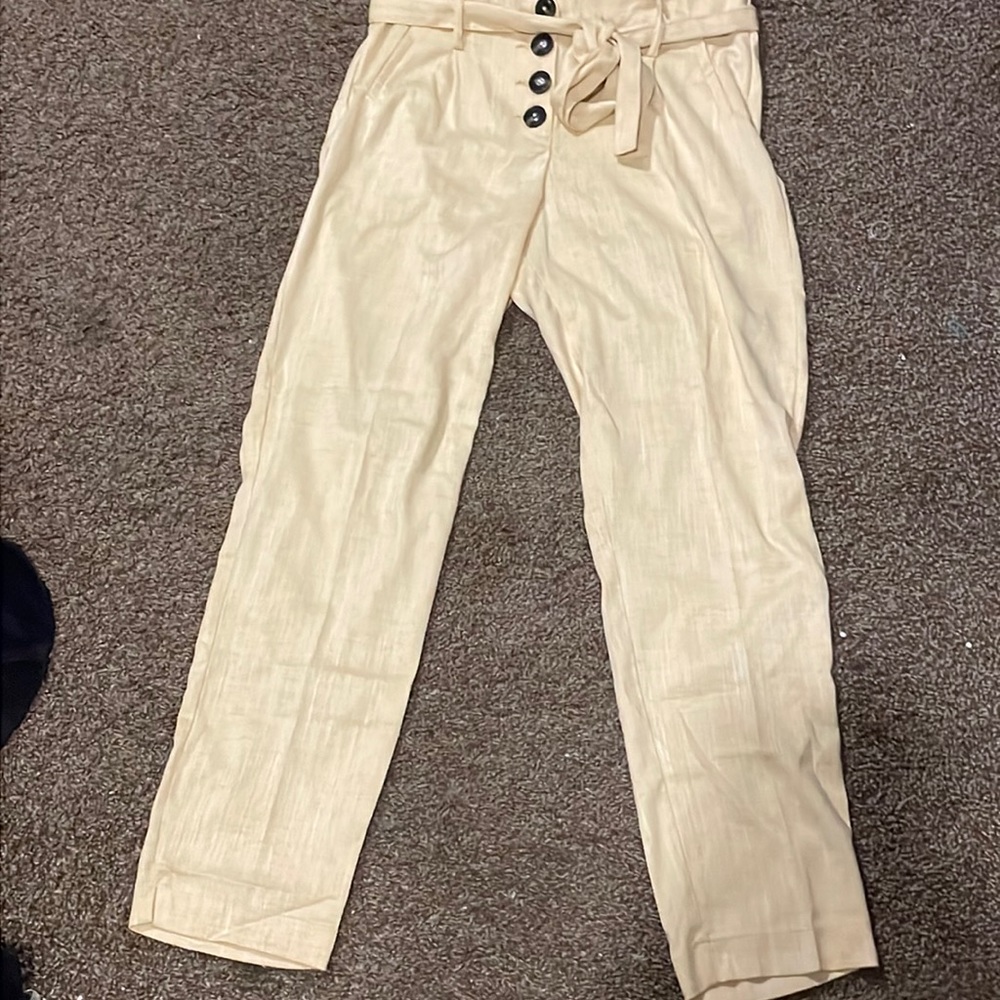 Baby yellow paper bag tie shorts